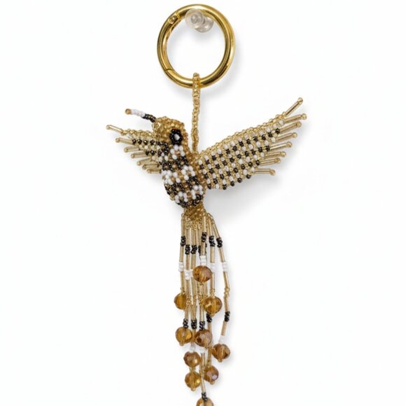 Beaded Hummingbird Bag Charm Keychain Pendant Key Ring – Colorful Ornament NW - Picture 2 of 4